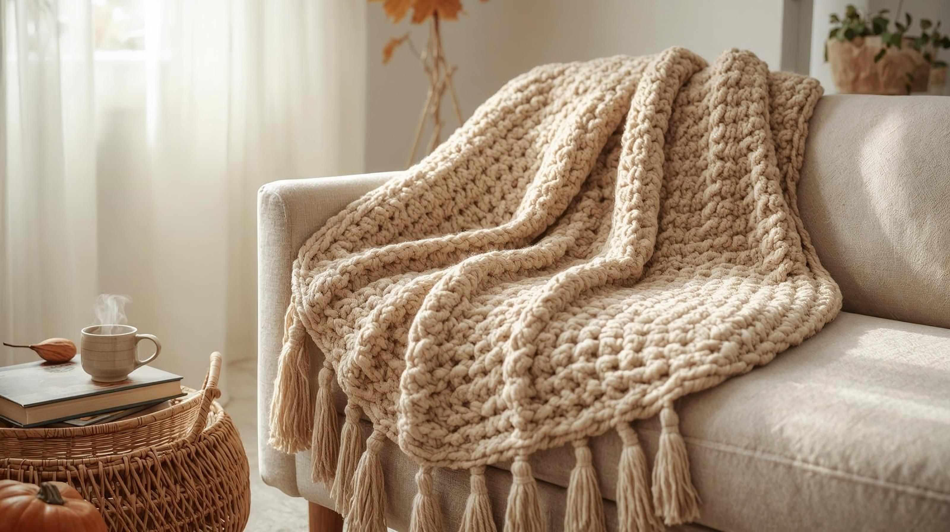 Cozy Chunky Throw Blanket Crochet Pattern